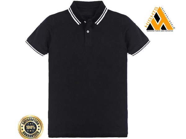 Jacquard Ban Collar Polo Shirt