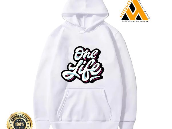 White Printed Hoodie For Men