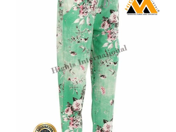 Ladies Floral Print Italian Trousers